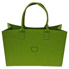 스타리움 곰돌이 펠트 토트백 소형, 그린, 1개