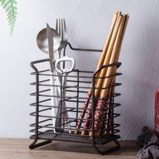 CUSSO 瀝水不鏽鋼餐具筒 16 x 14 x 18.5 cm, 深棕色, 1個