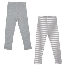 레인보우키즈 아동용 무지단가라 골지 레깅스 2종 세트