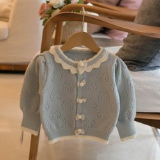 STARDOOR 貓咪鏤空領開襟衫