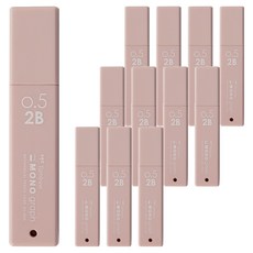 Tombow 蜻蜓牌 MONO Graph Light 自動鉛筆芯 2B 灰粉色, 12個, 0.5mm