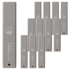 MONO 그래프 라이트 샤프심 HB 그레이쉬 브라운, 12개, 0.5mm