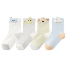 STARDOOR 新生兒用粉彩動物襪子4雙組