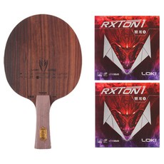 中國 LOKI 麒麟 K10 FL 桌球拍 + Rockstone1 雙面膠皮套組, 1套, 單一商品
