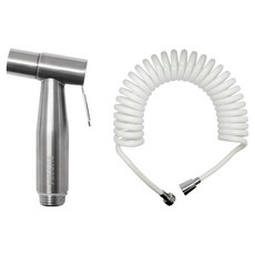 MIRINAE SUS 浴室清潔噴槍 + 5m螺旋水管組, 白色(螺旋水管), 1套