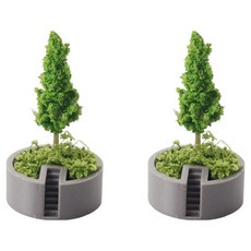 allode 階梯人造樹 納骨塔裝飾品 2入, 02 綠色松果