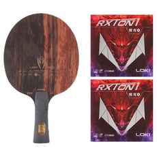 中國 LOKI 麒麟 K9 FL 桌球拍 + Rockstone1 雙面膠皮套組, 1套, 單一商品