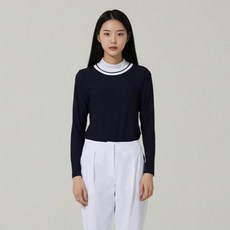 HALEY 女款圓領層次感半高領長袖T恤 HSAKT1001