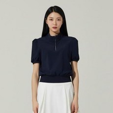 HALEY 女款半拉鍊泡泡袖短袖T恤 HSAKT1004