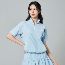 HALEY 女款泡泡紗半拉鍊短袖T恤 HUBWO1103