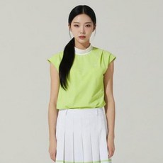 HALEY 女款肩部細褶半高領無袖T恤 HUAKT1041