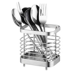 CUSSO 304不鏽鋼瀝水餐具筒 小型 10 x 10.5 x 7.5 cm, 銀色, 1個