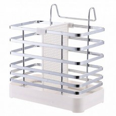 CUSSO 不鏽鋼瀝水方形餐具筒 16 x 17.5 x 9 cm, 單一顏色, 1個