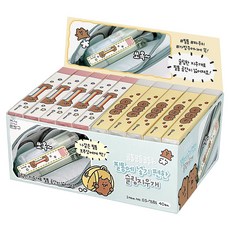 Joseonmunbanggu Gomdol Gomdol Gomdolhee 方便放入鉛筆盒的纖細橡皮擦, 混合顏色, 40個