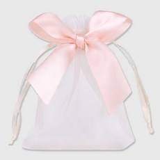 아이엔피 고급 매쉬 리본 복주머니 16 x 22 cm, 20개, 살핑크