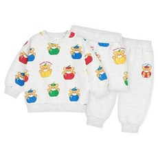 MilkBaby 통통 귀여운 친구들 맨투맨 + 4부 팬츠 + 조거 팬츠 세트