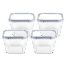 Balunfini 耐熱強化玻璃密封泡菜罐, 4個, 920ml