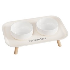 PASTEL PET 寵物食物託盤陶瓷碗, 1個, 象牙白
