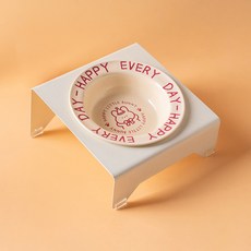 파스텔펫 반려동물 해피 래빗 세라믹식기, 아이보리, 1개