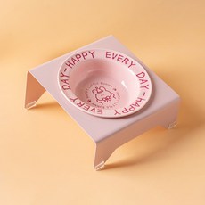 파스텔펫 반려동물 해피 래빗 세라믹식기, 핑크, 1개