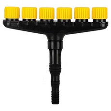 선빛 다두형 농업용 안개 분사기 헤드 6구, 블랙 + 옐로우, 1개