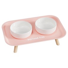 반려동물 푸드 트레이 세라믹식기, 1個, 粉紅色