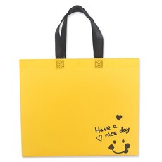 아이엔피다용도코팅부직포핸들숄더백, 옐로우스마일, 10개