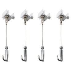 생활백서 못없이 설치하는 액자 와이어, 4개, 화이트