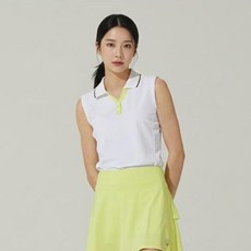 HALEY 여성용 카라 배색 플라켓 민소매 피케 티셔츠 HUAKT1018