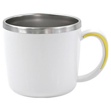 키친유 유아용 논슬립 스텐손잡이컵, 280ml, 1개, 화이트