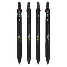 자바펜 지움3겔 지워지는 볼펜 0.7mm, 블랙, 4개