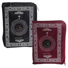 Mungudam 穆斯林祈禱地毯, A 黑色, 紅色, 2個