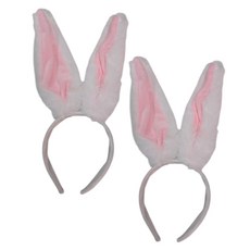 파티공구 대형바니 토끼 머리띠, 화이트, 2개