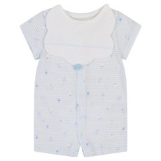 agabang 新生兒用 Aming 短袖棉質連身衣 + 圍兜 + 包裝 + 購物袋 禮盒組