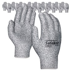 HAND MAX Safe-knit 玻璃纖維防割等級5防割手套 雙手穿戴組, 灰色, 10套