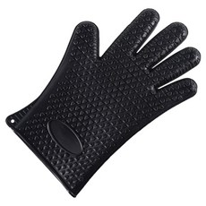 KOVIRA 실리콘 오븐 냄비 장갑 14.5 x 27 cm, 블랙, 1개