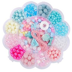 EUMES 串珠 DIY 手鍊 吊飾 鑰匙圈 製作套組, 糖果, 隨機出貨(串珠, 裝飾串珠), 1套