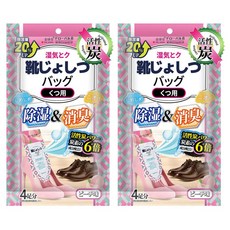 全球倉 鞋子專用 香氛消臭除濕袋 白桃味 4個, 100g, 2套