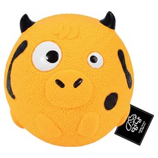 멍냥 강아지 말랑말랑 동글이 캐릭터 라텍스 사운드볼 삑삑이 장난감 돼지, 오렌지, 1개