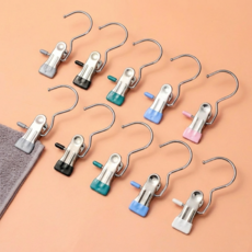 므뮤 외집게 바지 치마 논슬립 클립 옷걸이, 랜덤발송, 10개