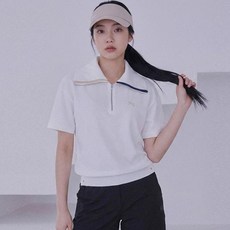 HALEY 女款半拉鍊下擺羅紋短袖T恤 HUCKT1129