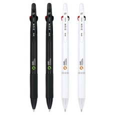 JAVAPEN Jium 3 Gel 可擦拭原子筆 0.7mm 2款 x 2入組, 黑色, 白色, 1套