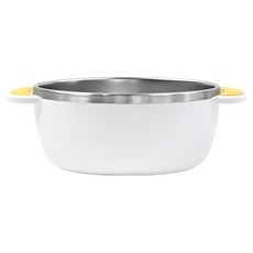 kitchen U 幼兒用防滑不鏽鋼大碗, 白色, 1個