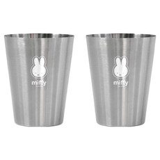 키친유 화이트미피 304 스텐컵, 실버, 2개, 340ml