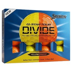SRIXON Q STAR TOUR 6 DIVIDE 聚氨酯高爾夫球 3層, 黃色 + 橘色, 1個, 12入