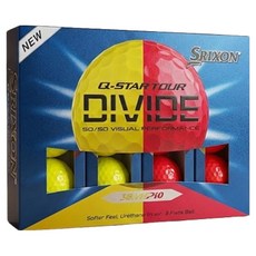 스릭슨 Q STAR 투어6 디바이드 우레탄 골프공 3피스, YELLOW + RED, 1개, 12개입