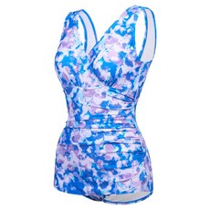 renoma SWIM 女款花卉U型美背水上運動連身泳衣 RN-LS2G586