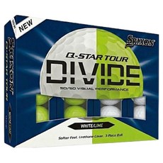스릭슨 Q STAR 투어6 디바이드 우레탄 골프공 3피스, WHITE + LIME GREEN, 1개, 12개입