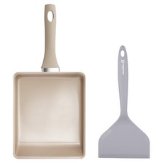 WAGENSTEIGER EDEL IH 電磁爐玉子燒鍋 + 矽膠鍋鏟 淺灰色套組, 1個, 24cm