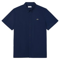 라코스테 남성용 라이트 포플린 반팔 면 셔츠 CH2312-56G